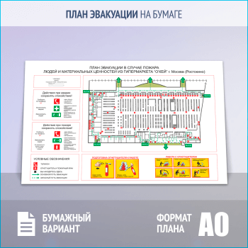 План эвакуации на бумаге (А0 формат)